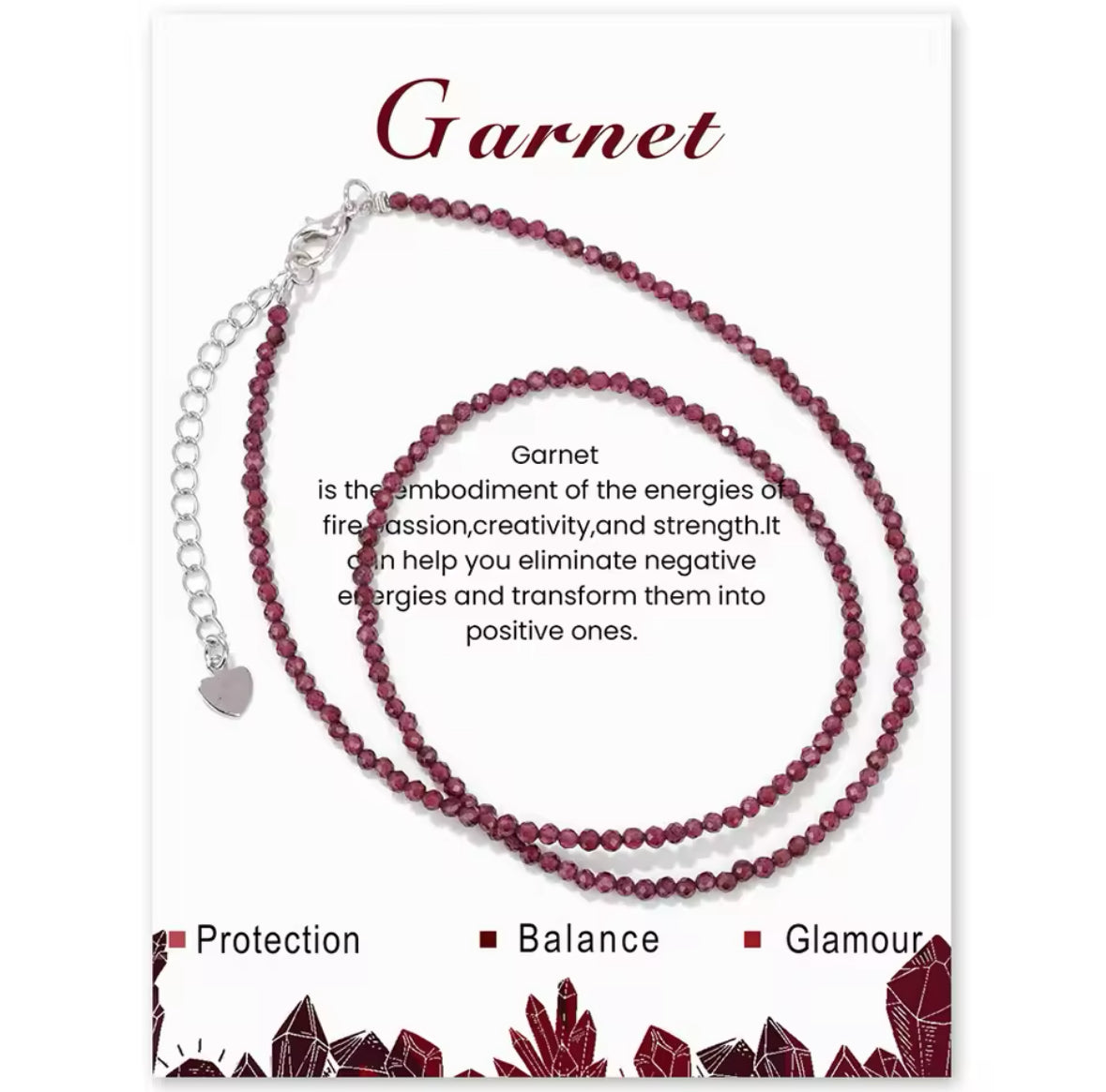 Lal Taşı (Garnet) İnce Dizi Kolye