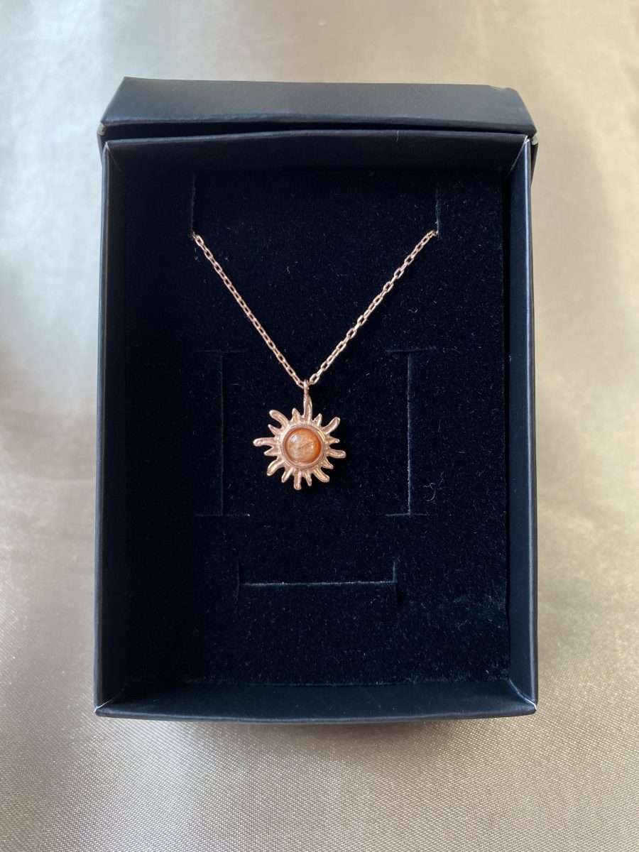 Güneş Taşı Güneş Rose Gold Kolye