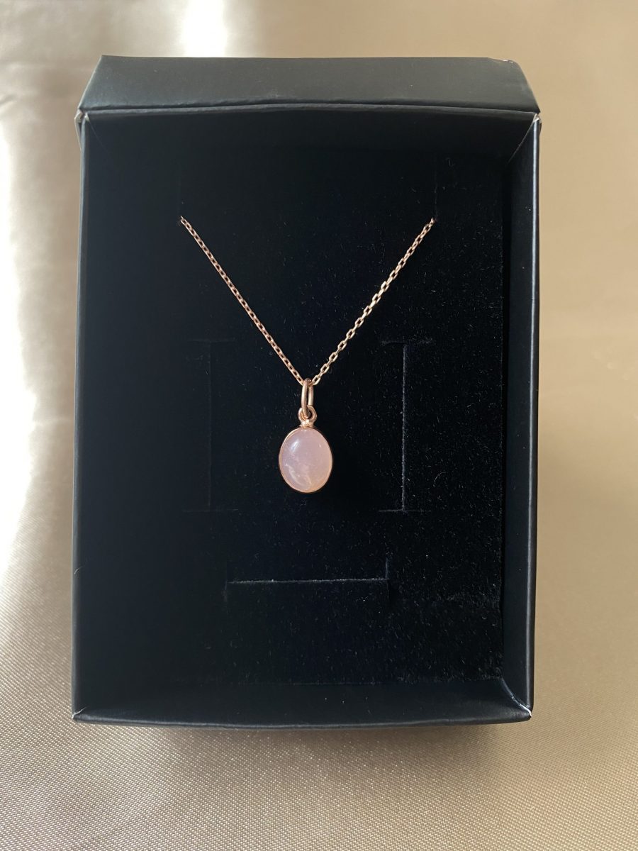 Pembe Kuvars Minimal Rose Gold Kolye