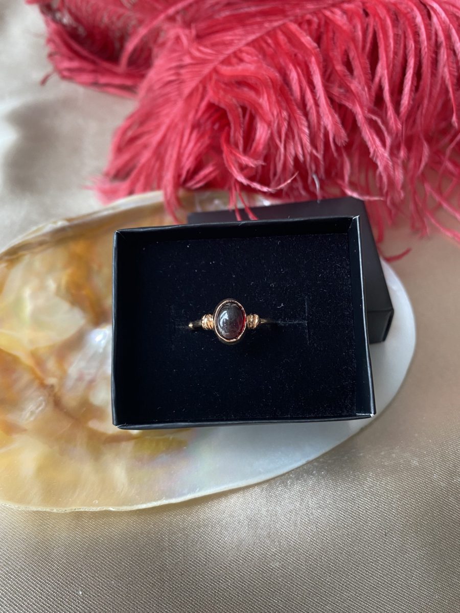 Lal Taşı (Garnet) Diana Rose Gold Yüzük